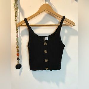 Black knit too with buttons